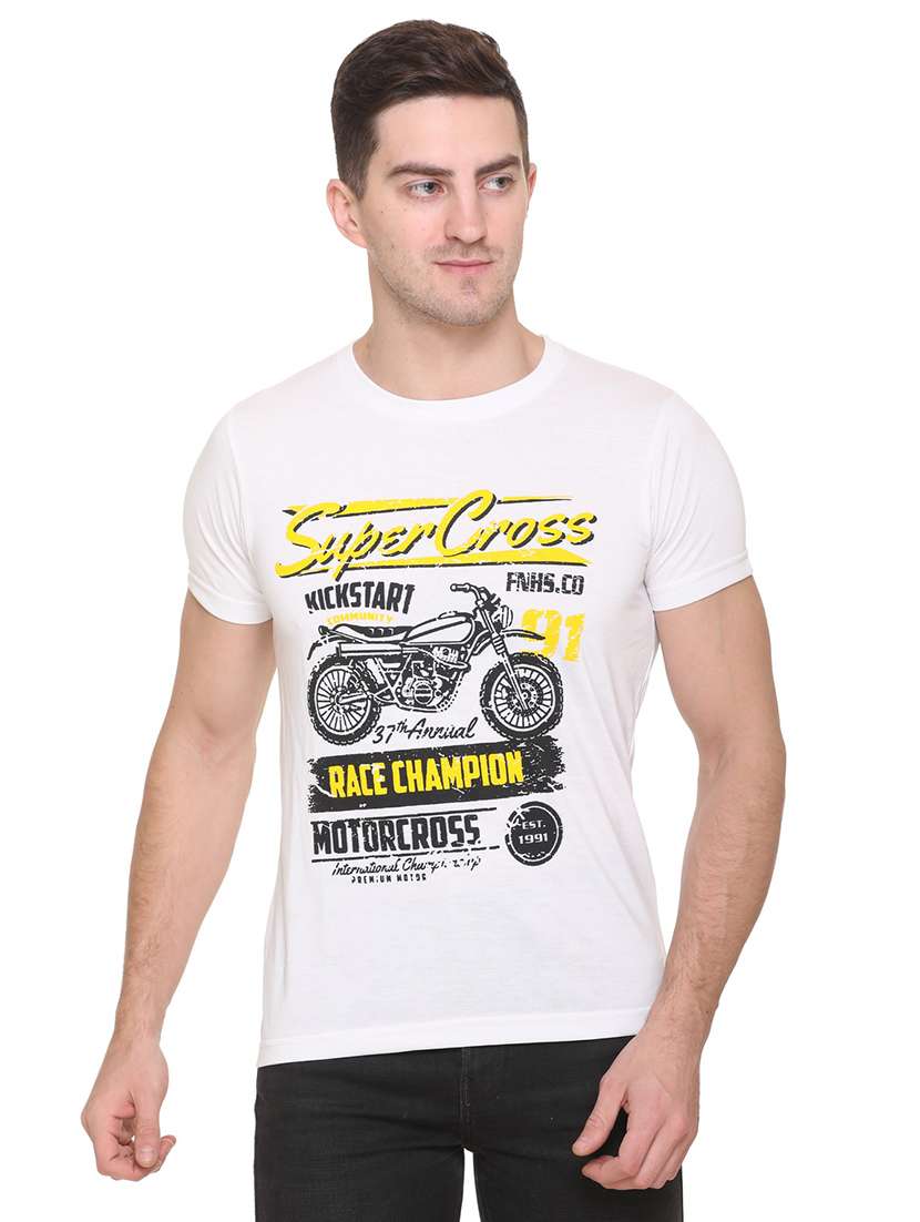 white printed t-shirt