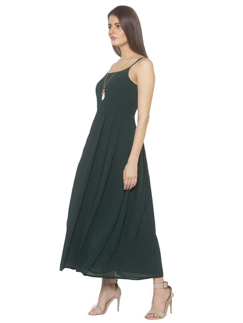 cami neck solid fit & flare dress - 17776388 -  Standard Image - 1