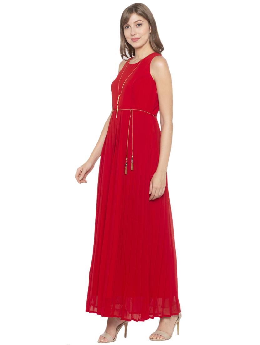 tie front solid fit & flare dress - 17776420 - Standard Image - 1