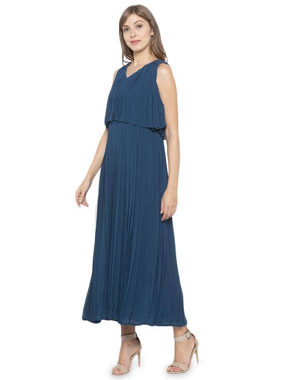 v-neck solid layered dress - 17776448 -  Standard Image - 1