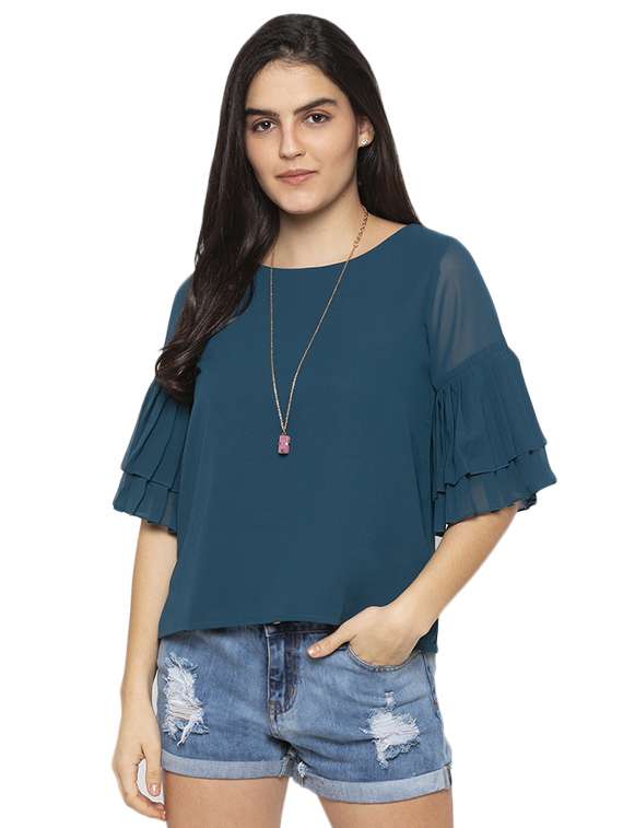 bell sleeved solid top 