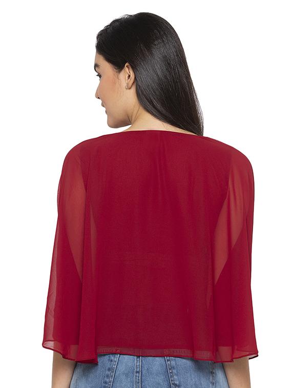 cape sleeved solid top - 17776512 - Standard Image - 1