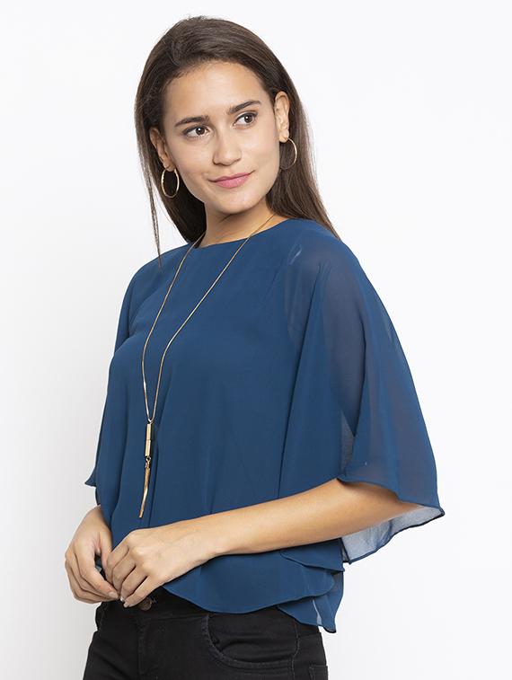 cape sleeved crop top  - 17776535 -  Standard Image - 1