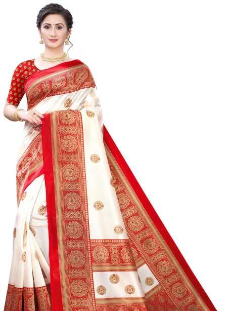 orange nylon saree - 17778162 - Standard Image - 1
