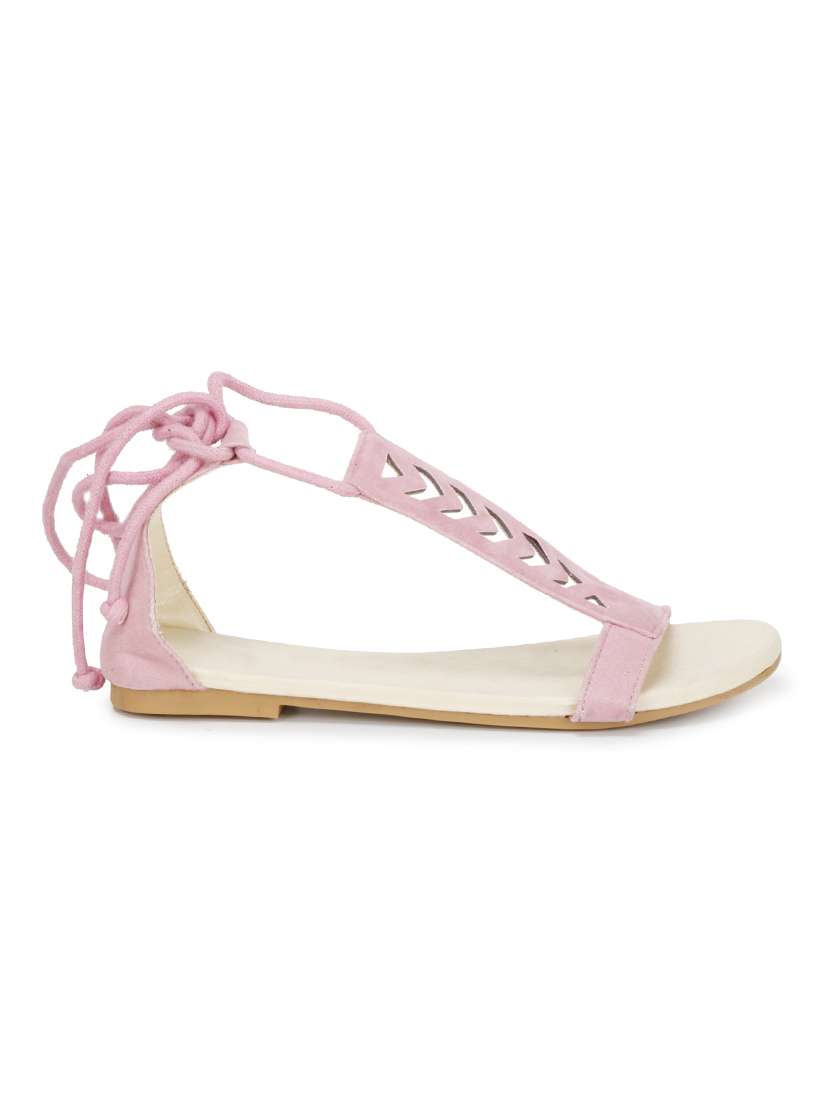 multi colored velvet laceup sandals - 17778249 -  Standard Image - 1