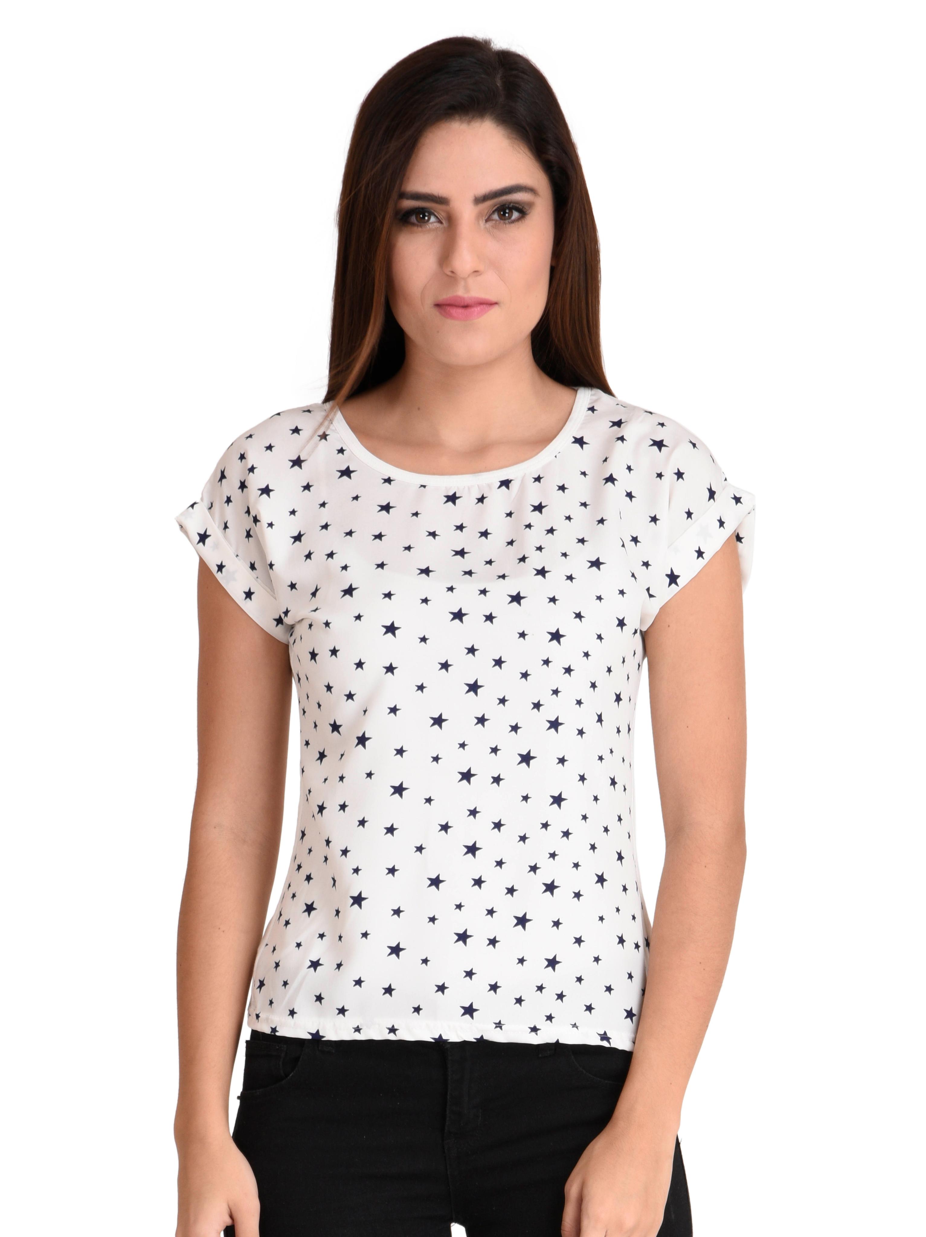star print white tee - 17778293 - Standard Image - 1