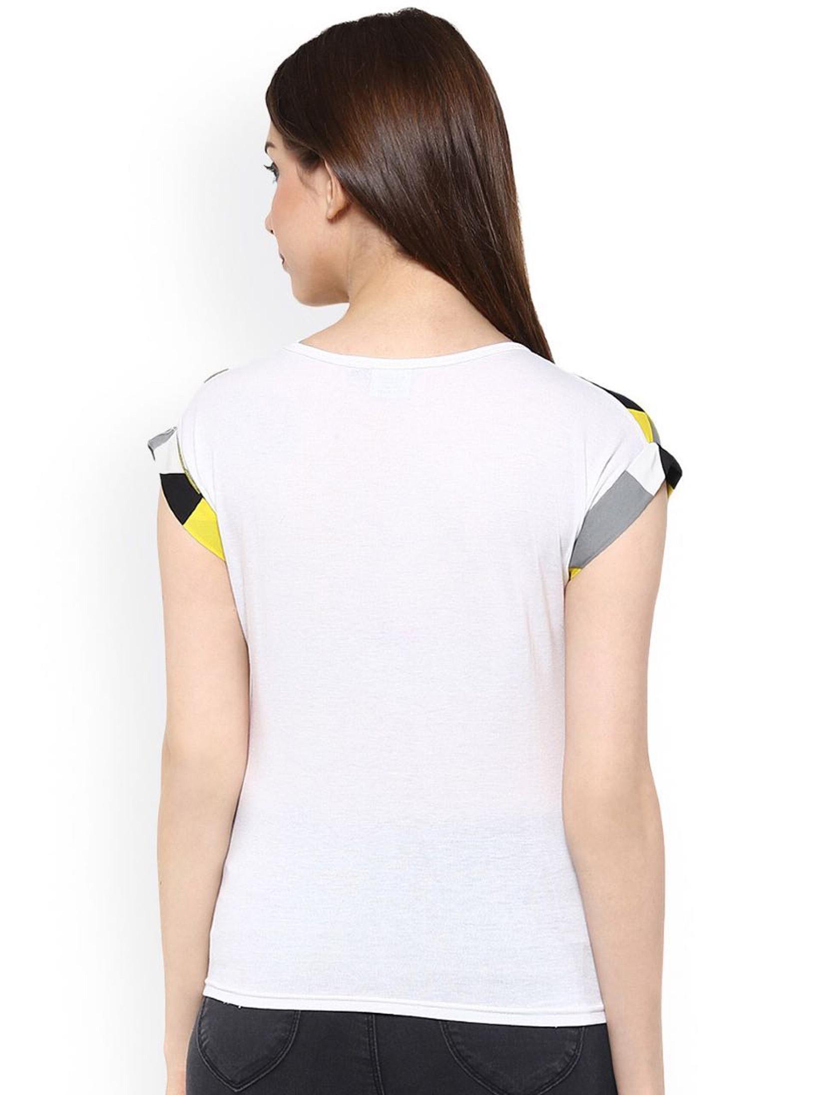 yellow and white multi printed crepe - 17778627 - Standard Image - 1