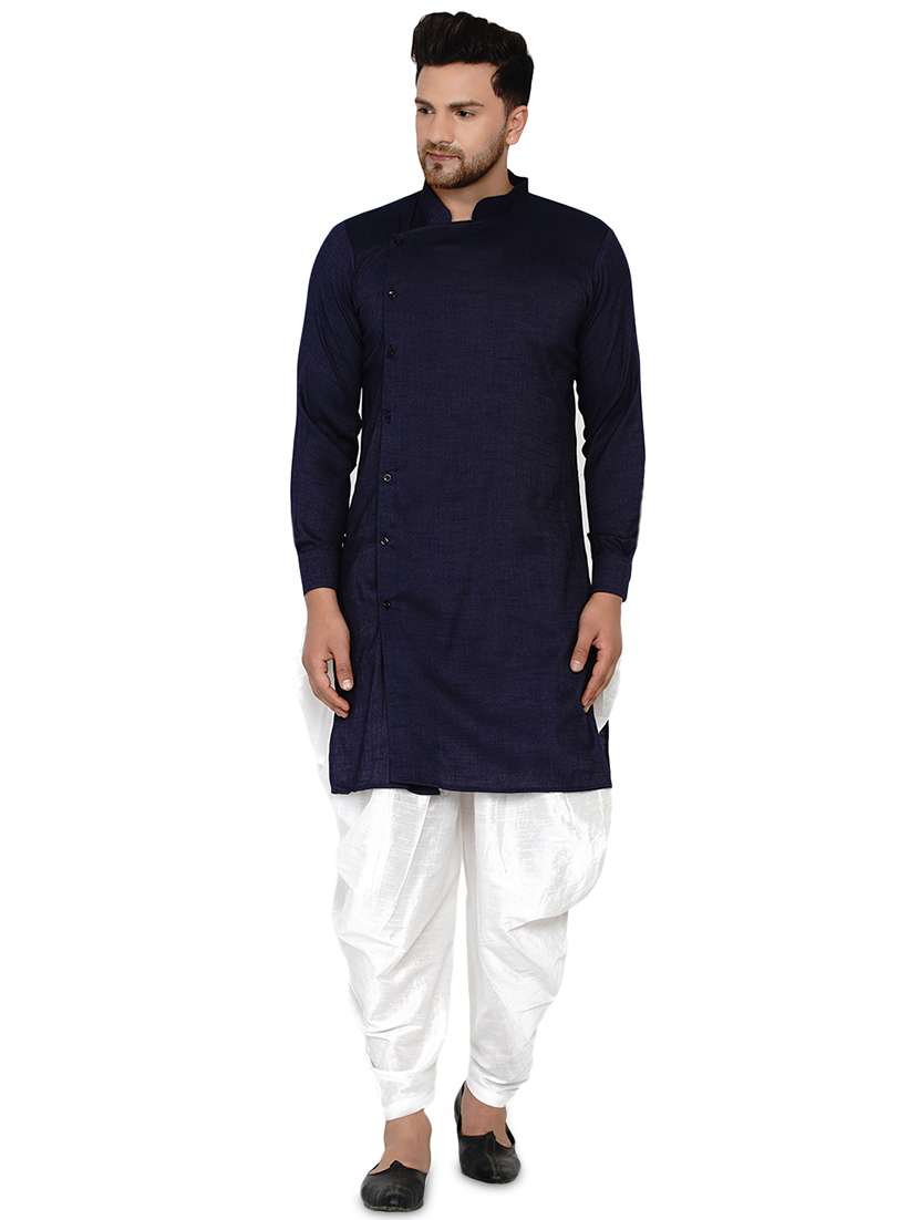 navy blue solid long kurta