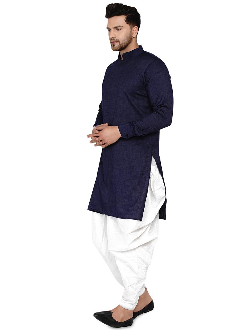 navy blue solid long kurta - 17779397 -  Standard Image - 1