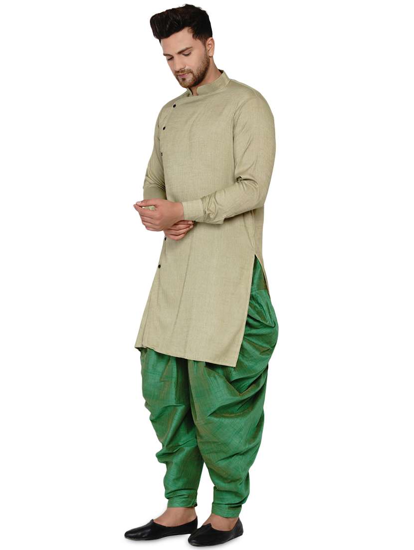 olive green solid long kurta - 17779414 -  Standard Image - 1