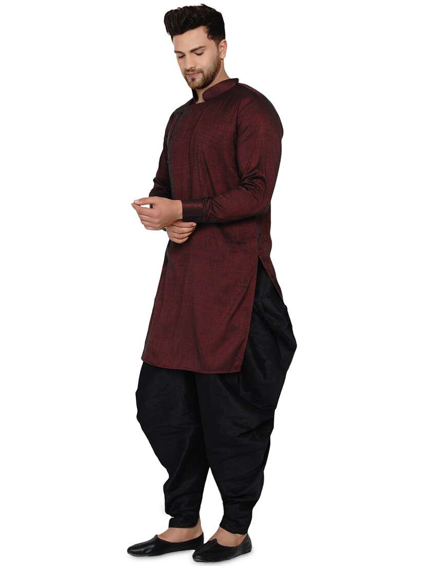maroon solid long kurta - 17779426 -  Standard Image - 1