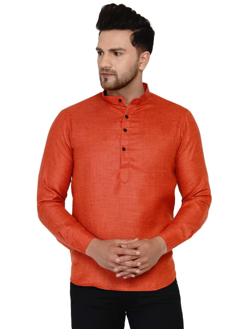 red solid short kurta - 17779442 - Zoom Image - 0