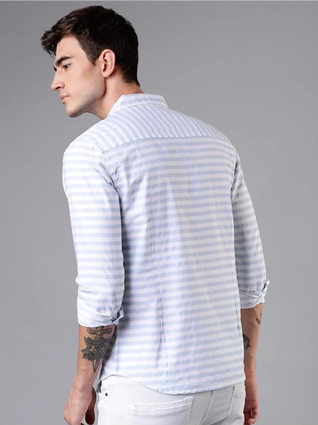 light blue checked cotton shirt - 17779874 - Standard Image - 1