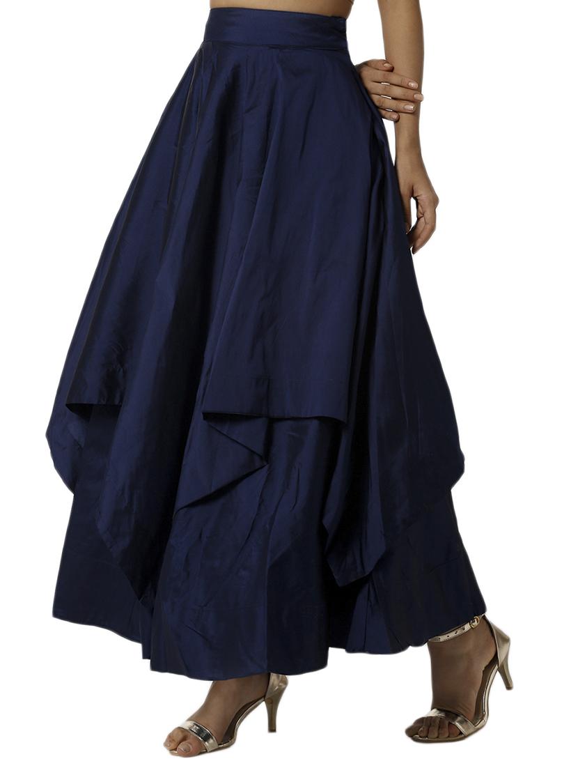 asymmetric solid skirt - 17779949 - Standard Image - 1