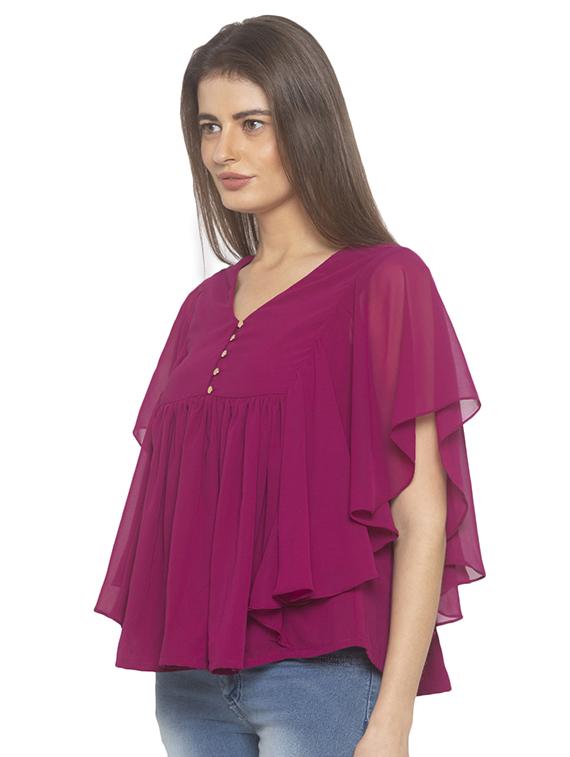 bell sleeved solid top - 17780753 -  Standard Image - 1