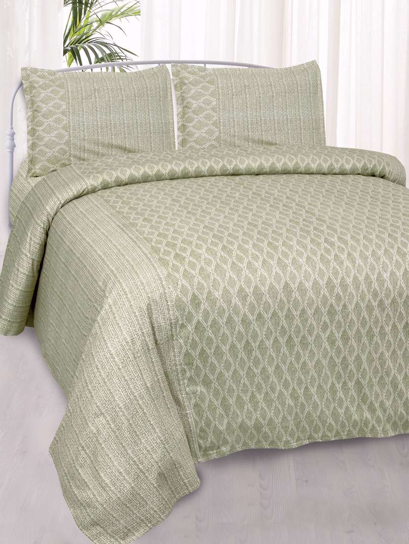 impressive light green pure cotton king size double bedsheet