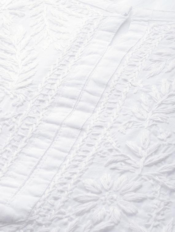 ada hand-embroidered white kurta pant set - 17781940 - Standard Image - 4