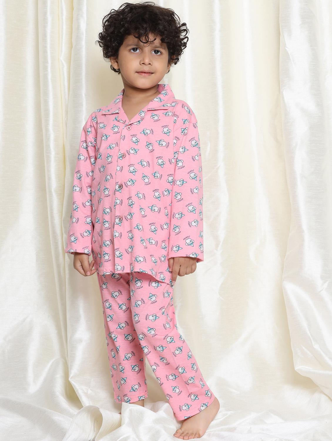 pink printed pyjama set nightwear - 17781982 - Standard Image - 1