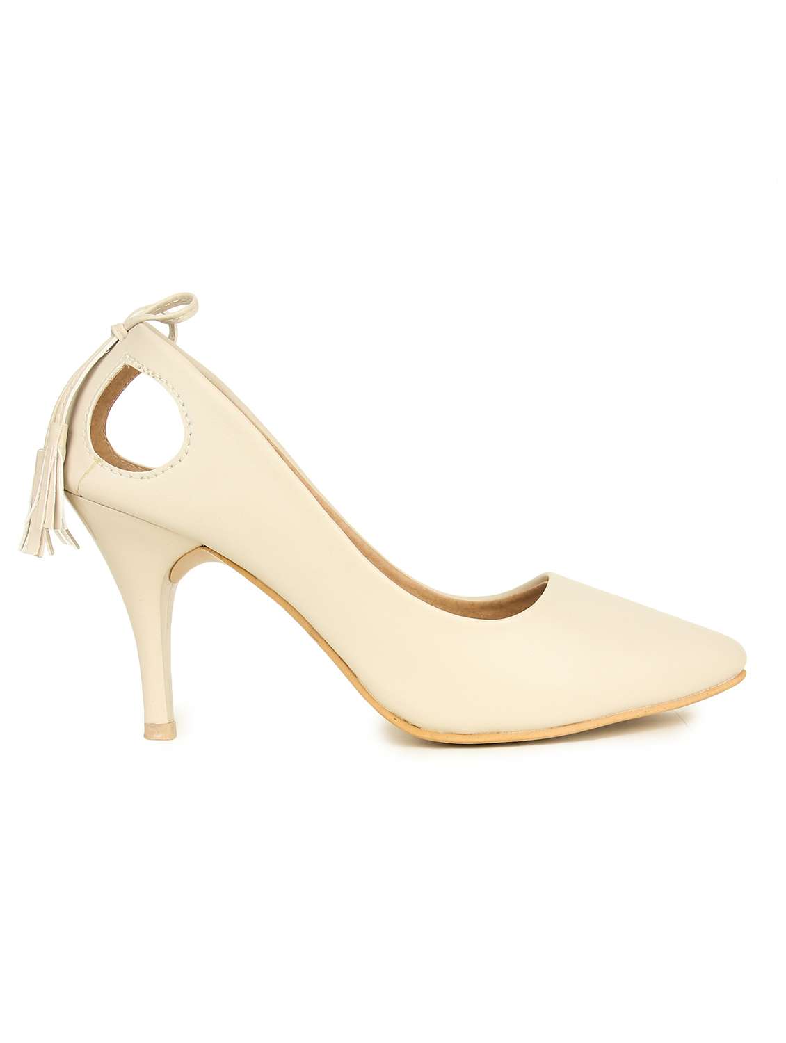 beige leatherette slip on pumps - 17782441 -  Standard Image - 1