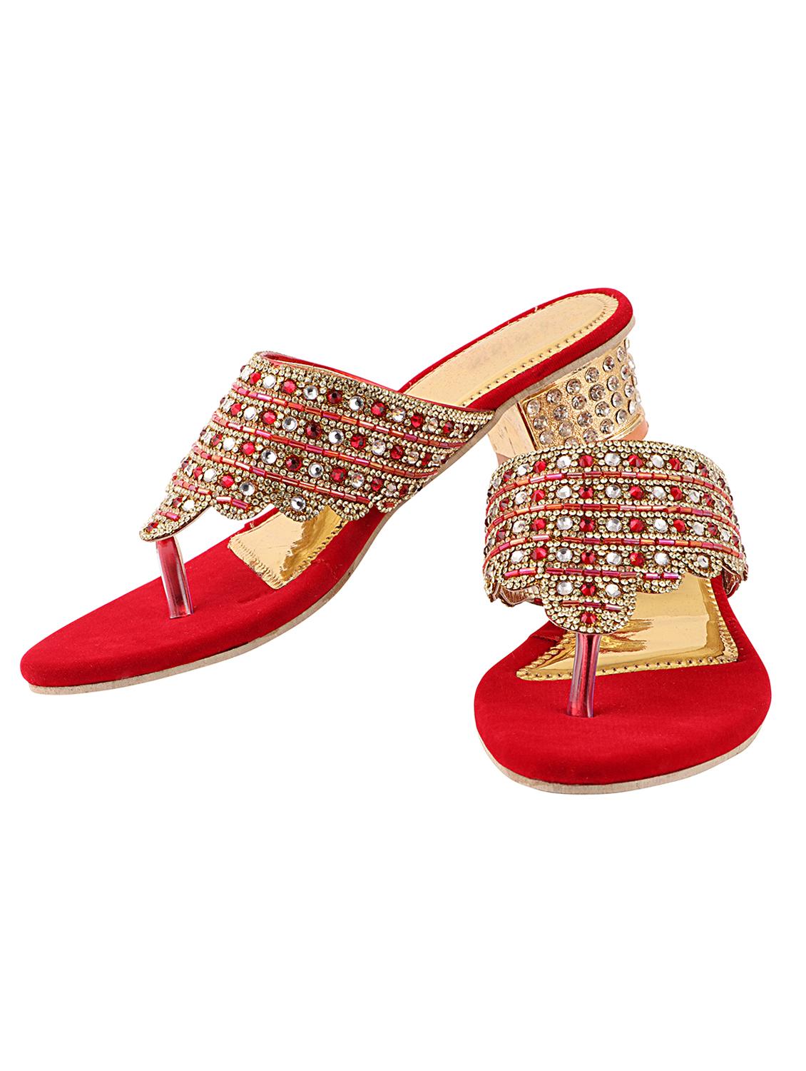 red synthetic toe separator sandals - 17782454 - Standard Image - 1