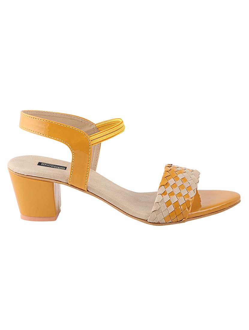 yellow synthetic back strap sandals - 17782472 -  Standard Image - 1