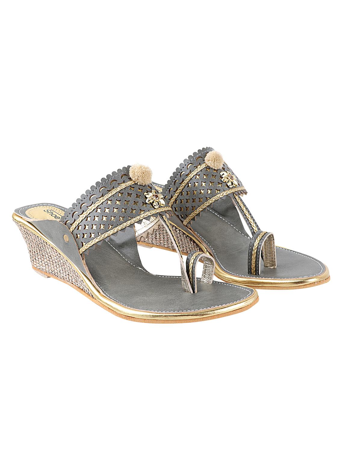 grey synthetic slip on sandals - 17782477 - Standard Image - 1