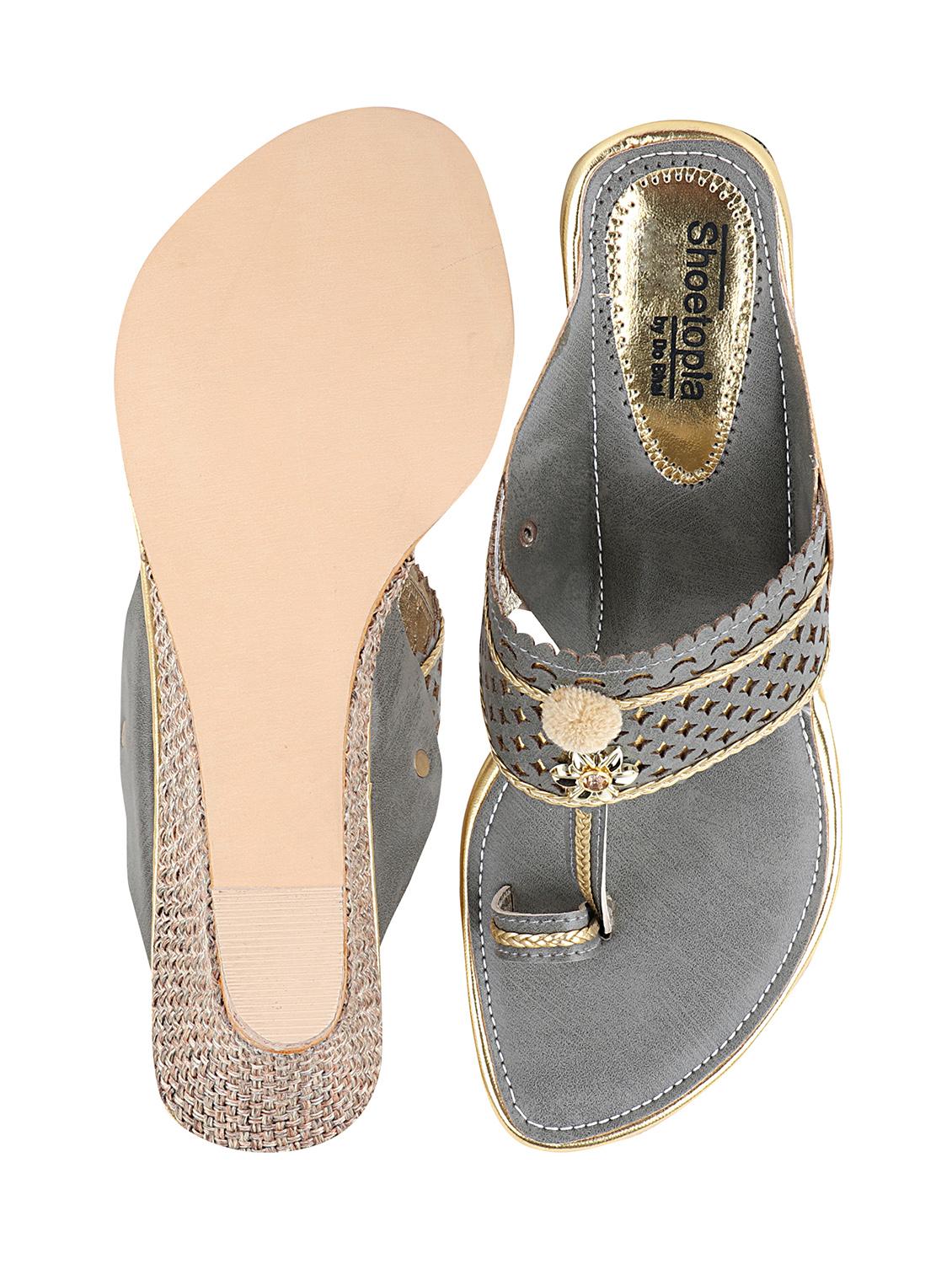 grey synthetic slip on sandals - 17782477 - Standard Image - 4