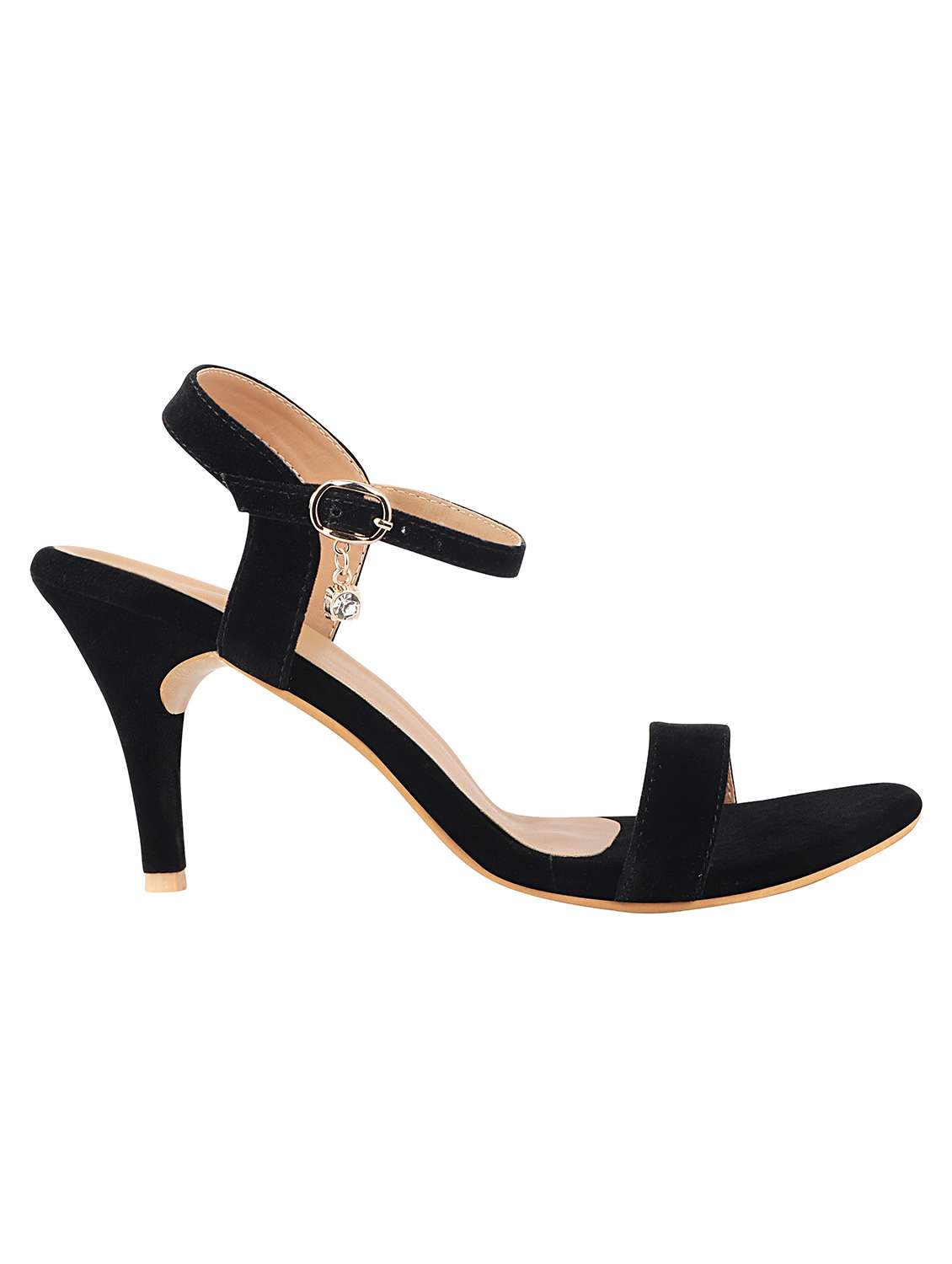 black synthetic ankle strap sandals - 17782495 -  Standard Image - 1