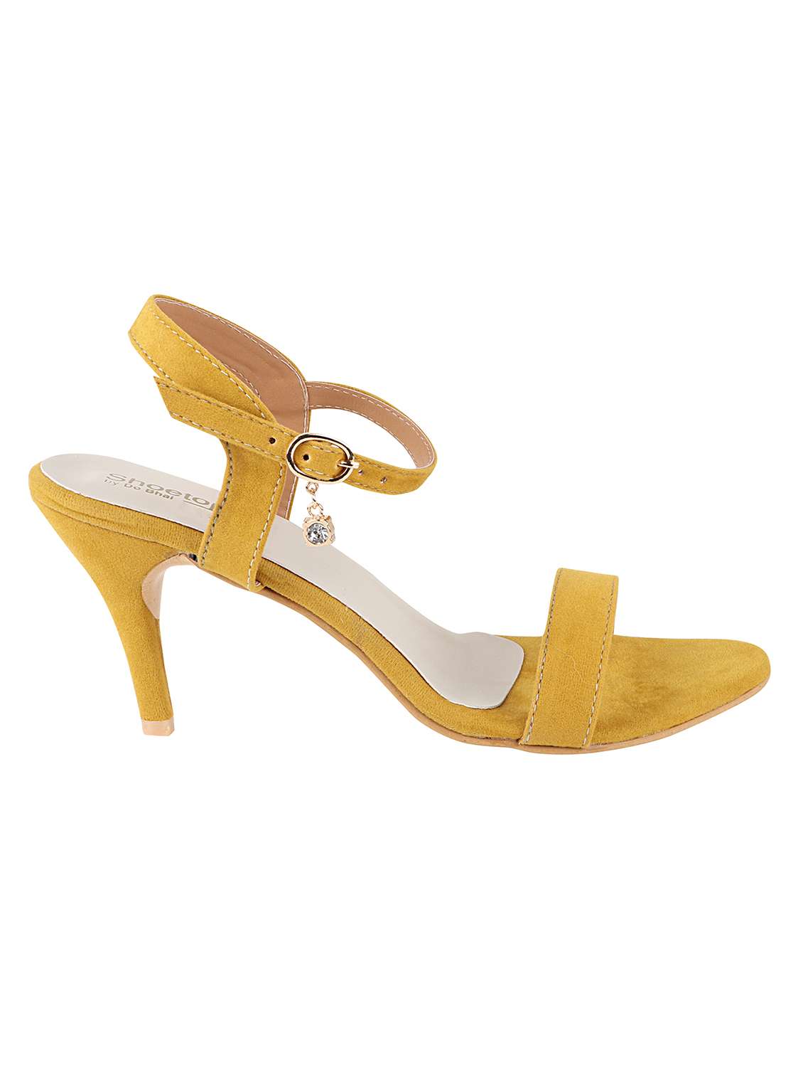 yellow synthetic ankle strap sandals - 17782499 - Standard Image - 1