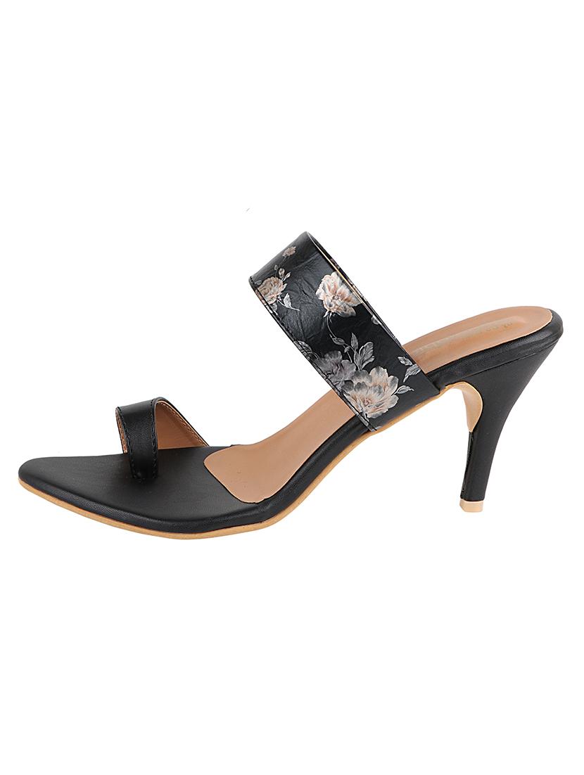 black synthetic slip on sandals - 17782500 - Standard Image - 1