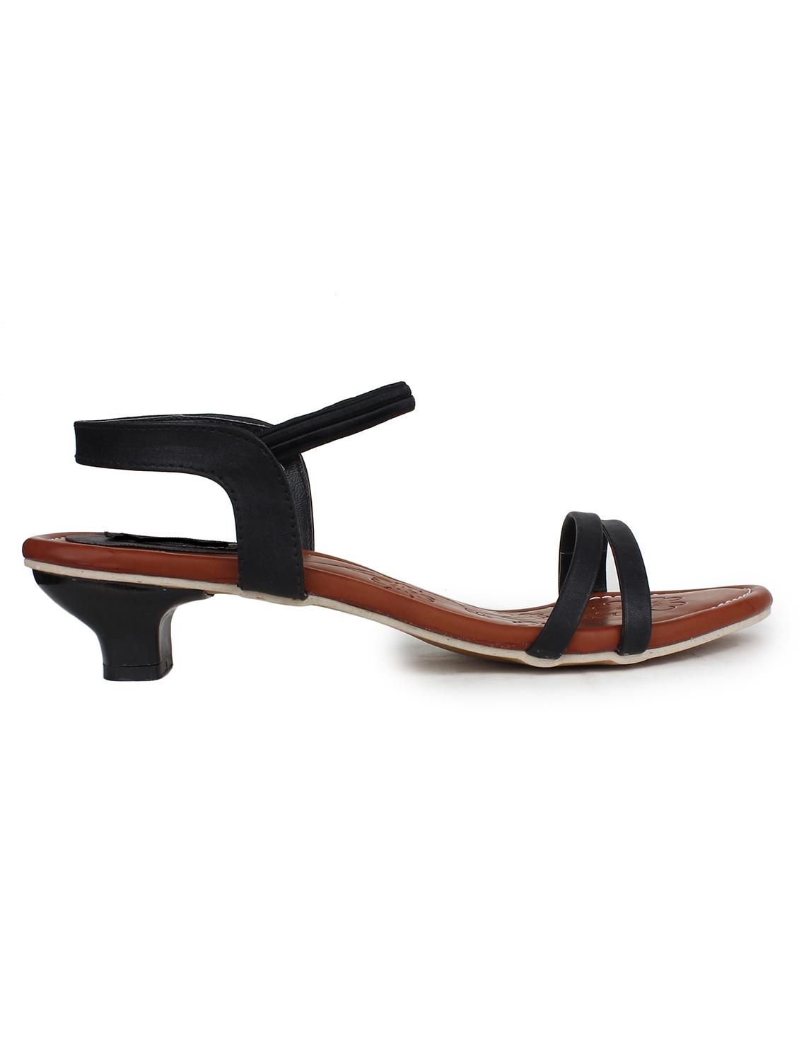 black synthetic back strap sandals - 17782510 -  Standard Image - 1