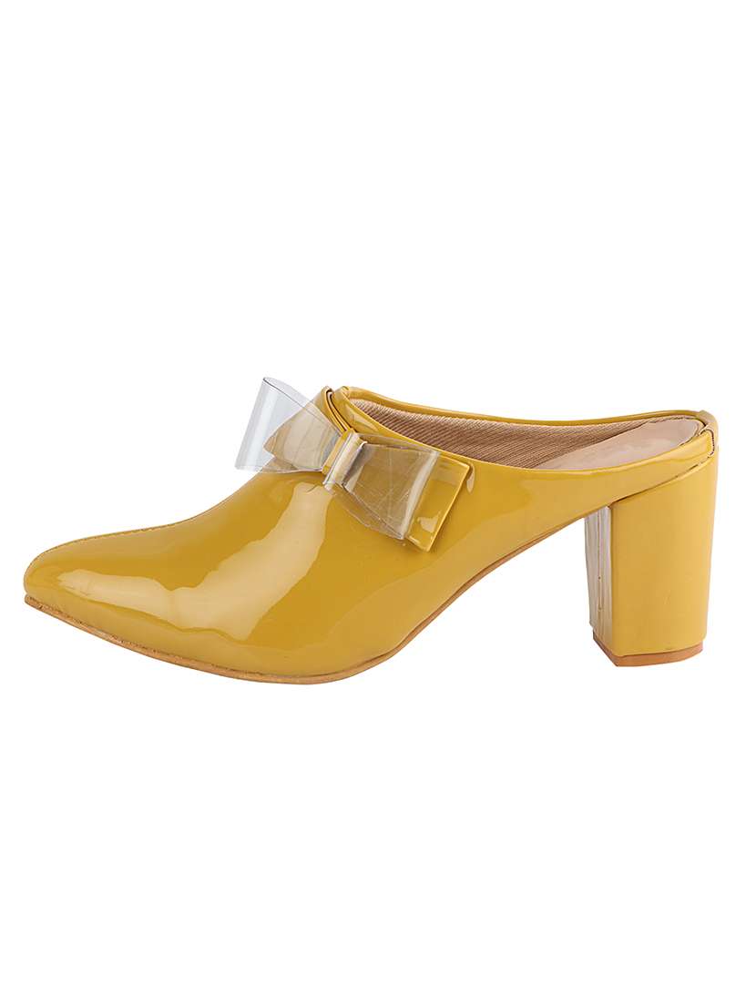 yellow synthetic slip on sandals - 17782515 - Standard Image - 1