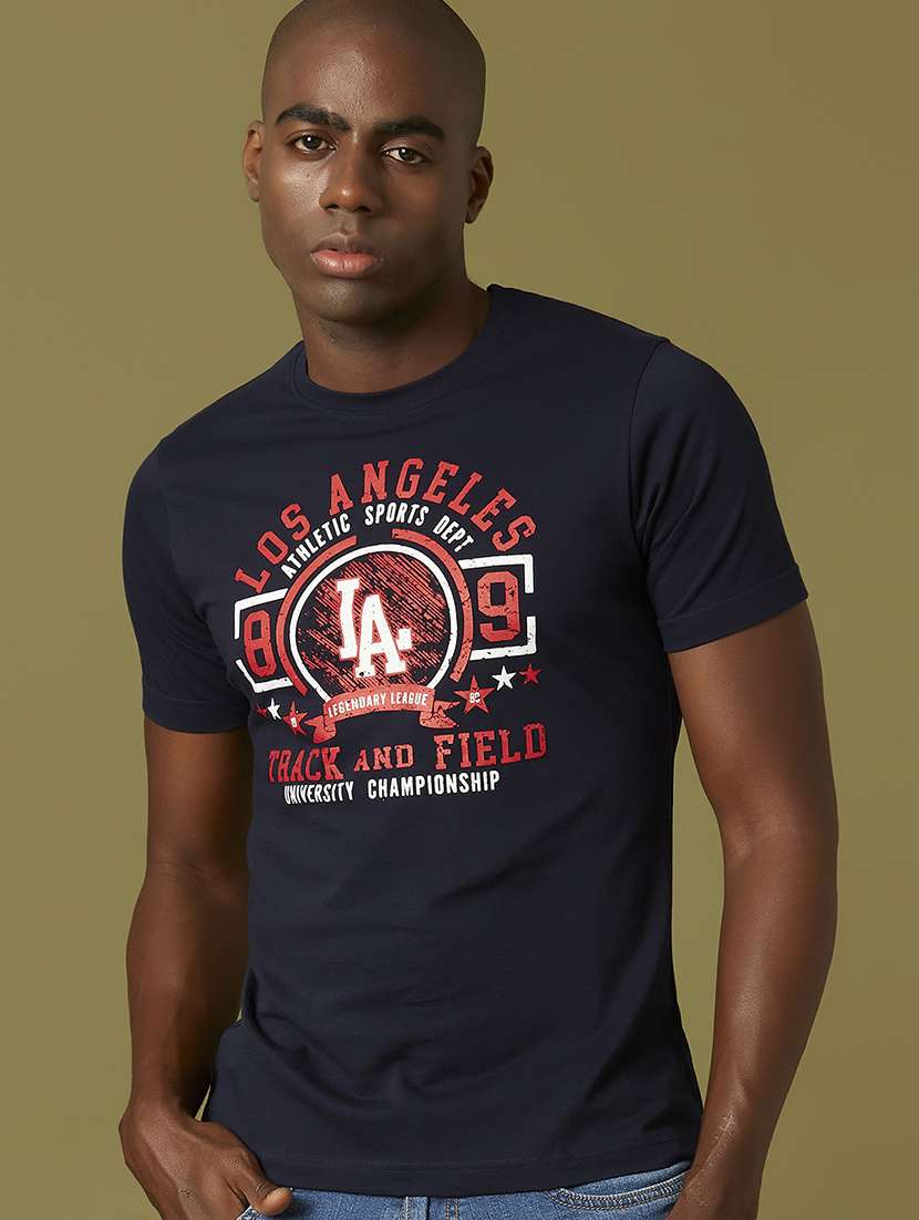 blue front print t-shirt - 17782859 -  Standard Image - 1