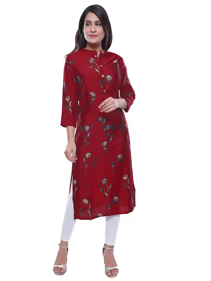 printed straight kurta