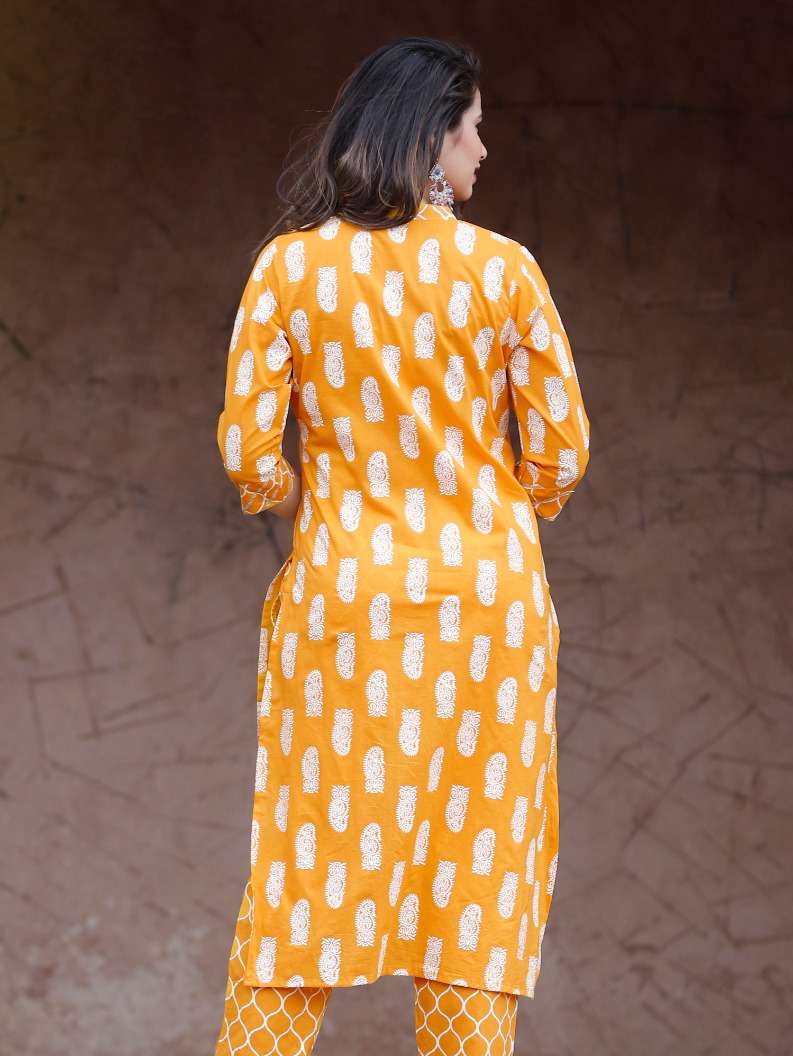 yellow cotton kurti - 17783139 - Standard Image - 1