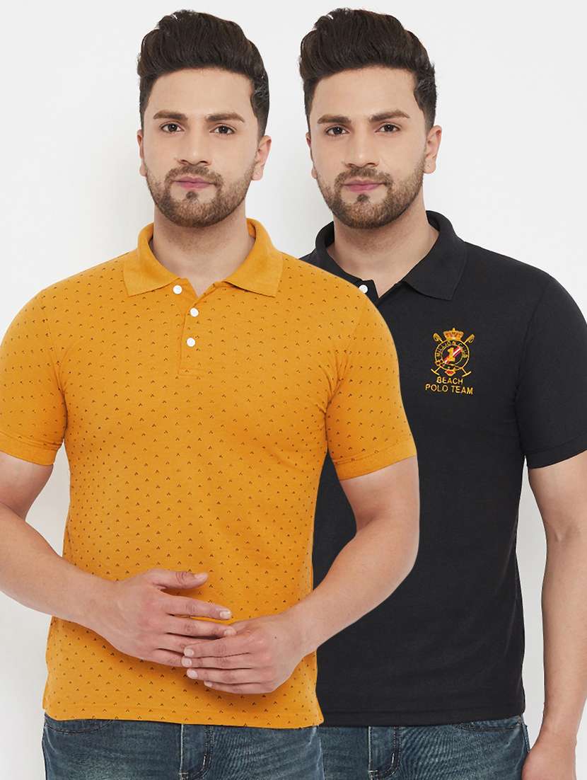set of 2 multi colored polo t-shirts