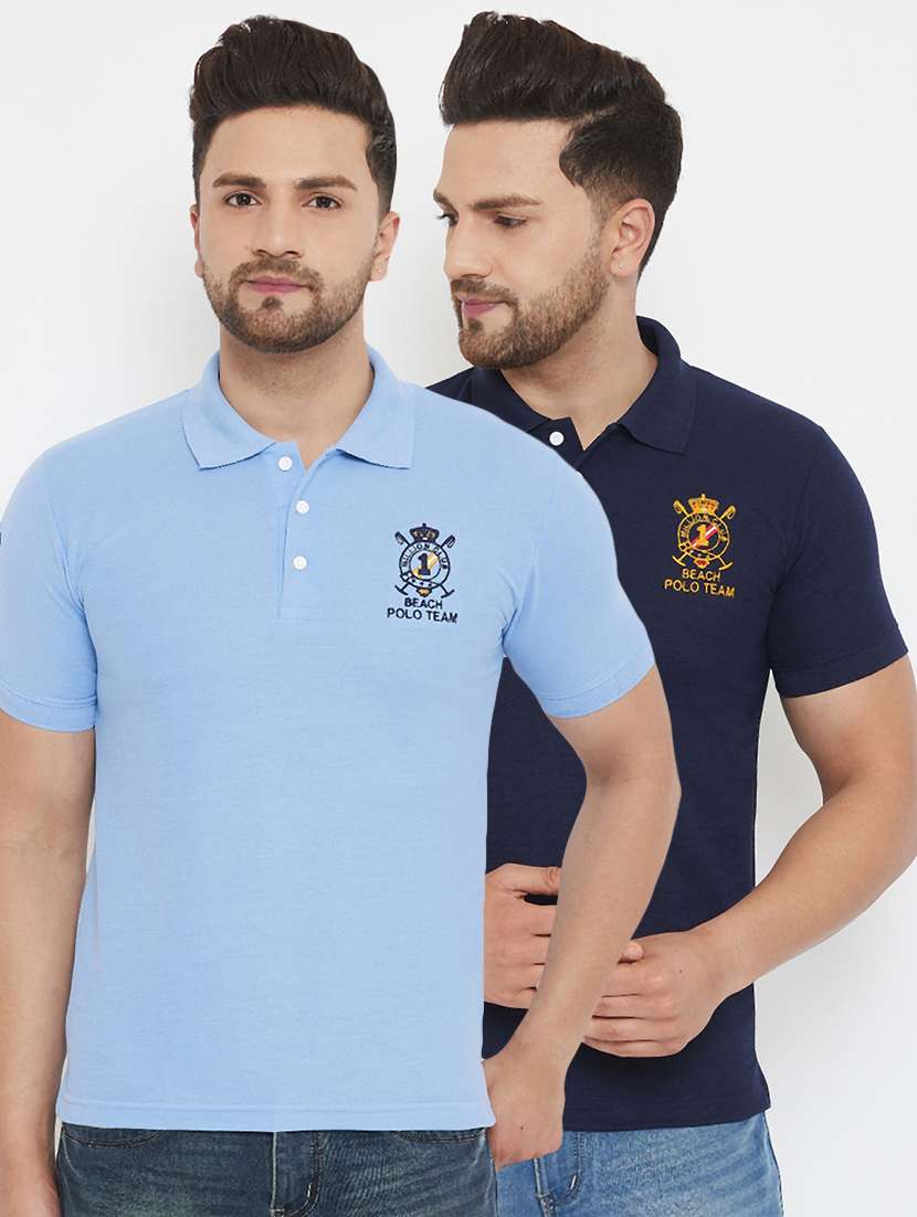 set of 2 multi colored polo t-shirts