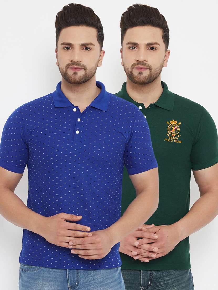 set of 2 multi colored polo t-shirts