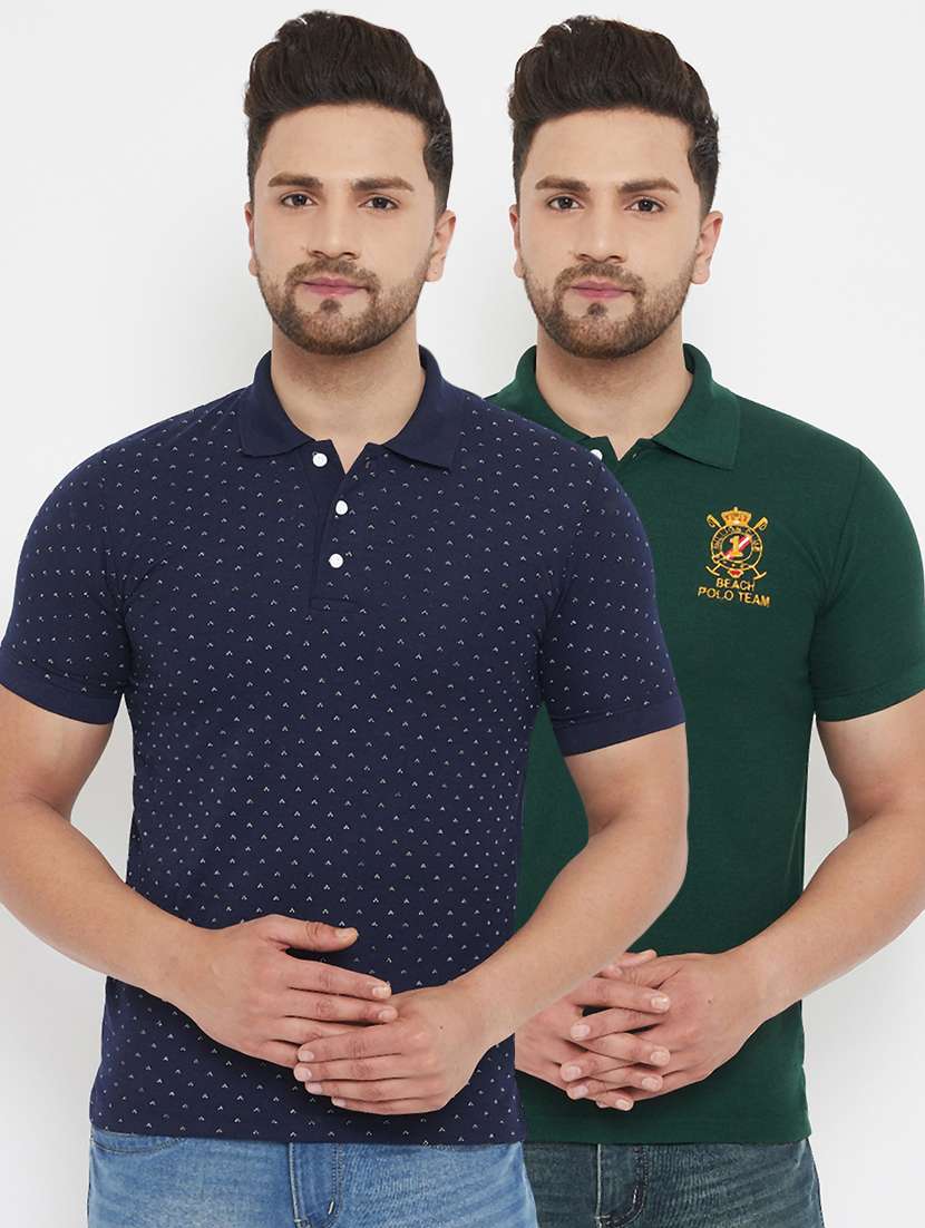 set of 2 multi colored polo t-shirts