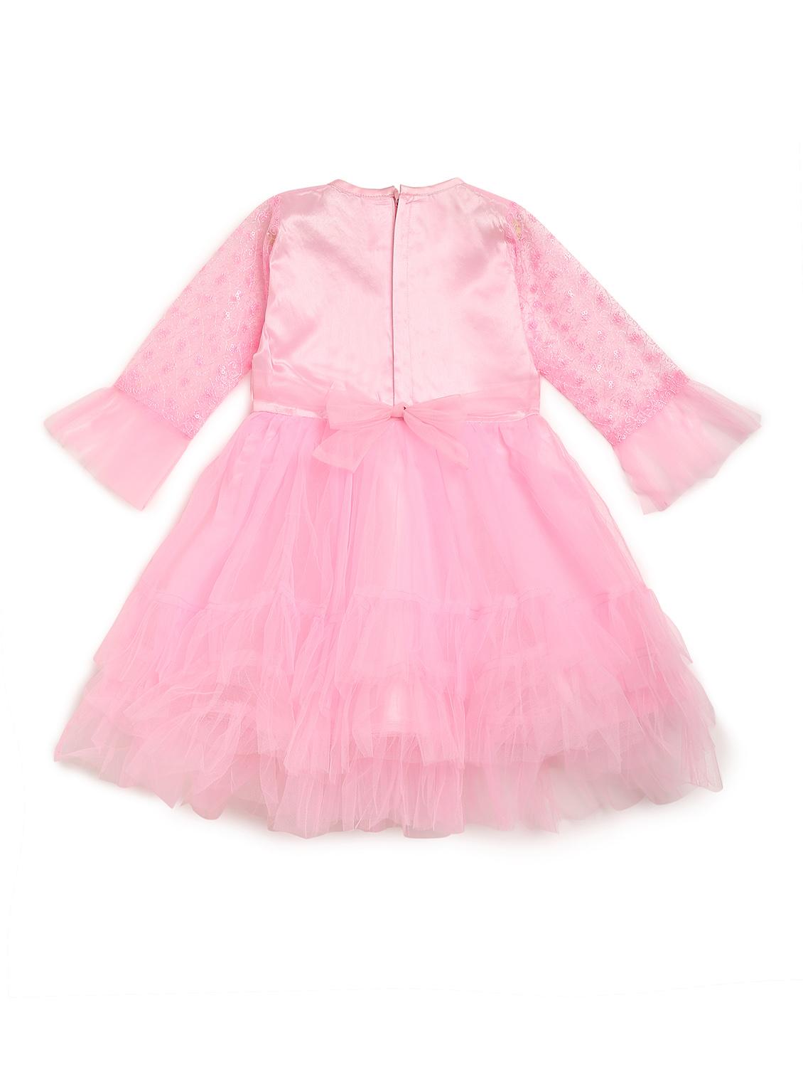 girls round neck bell sleeve frock - 17784100 - Standard Image - 1