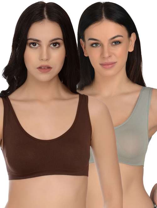 set of 2 solid bralette bra - 17784156 -  Standard Image - 0