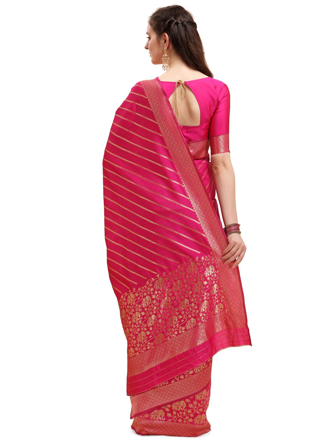 women's self design pink colored saree - 17784736 -  Standard Image - 1