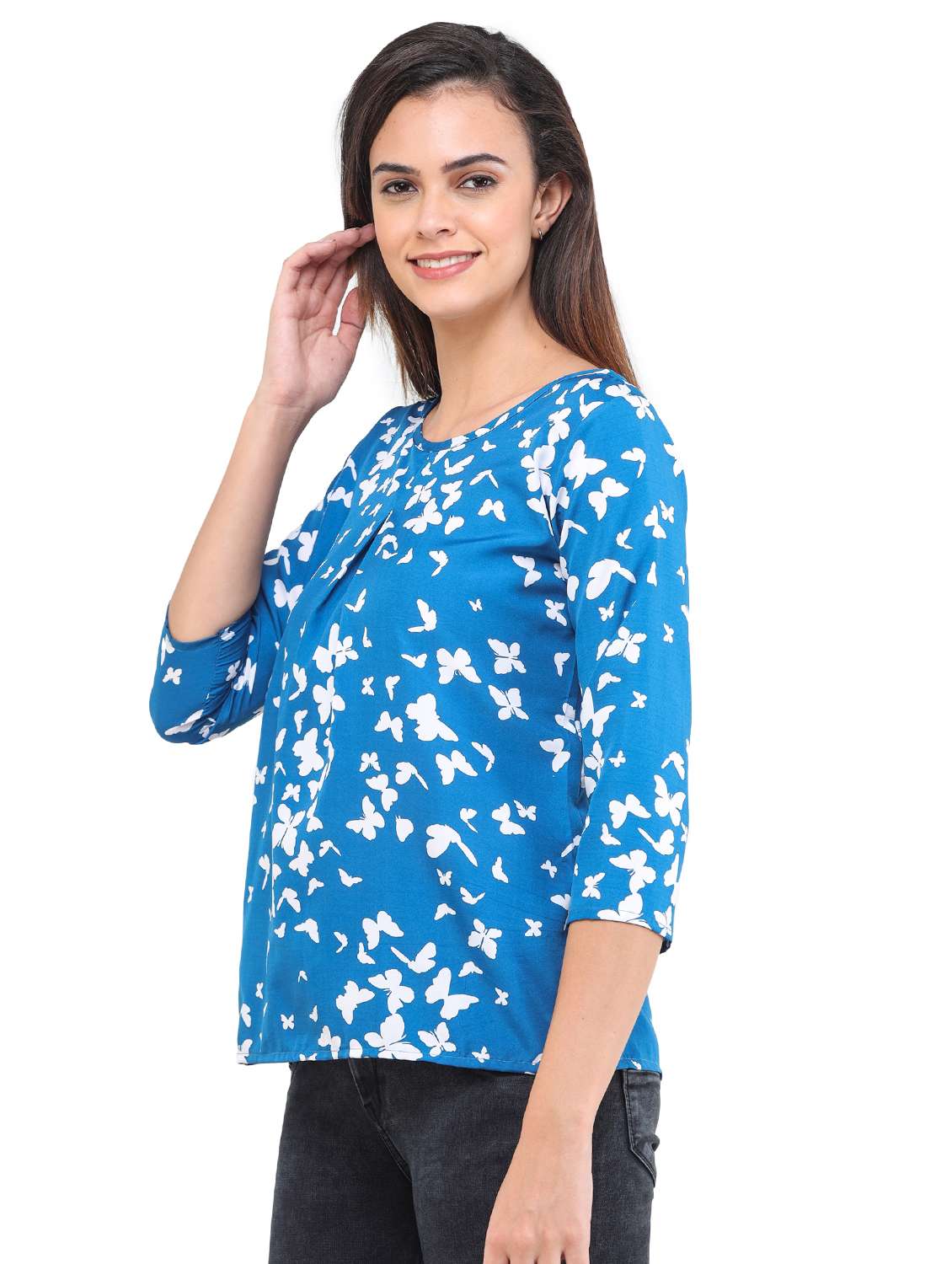 women's straight round neck top - 17784892 -  Standard Image - 1