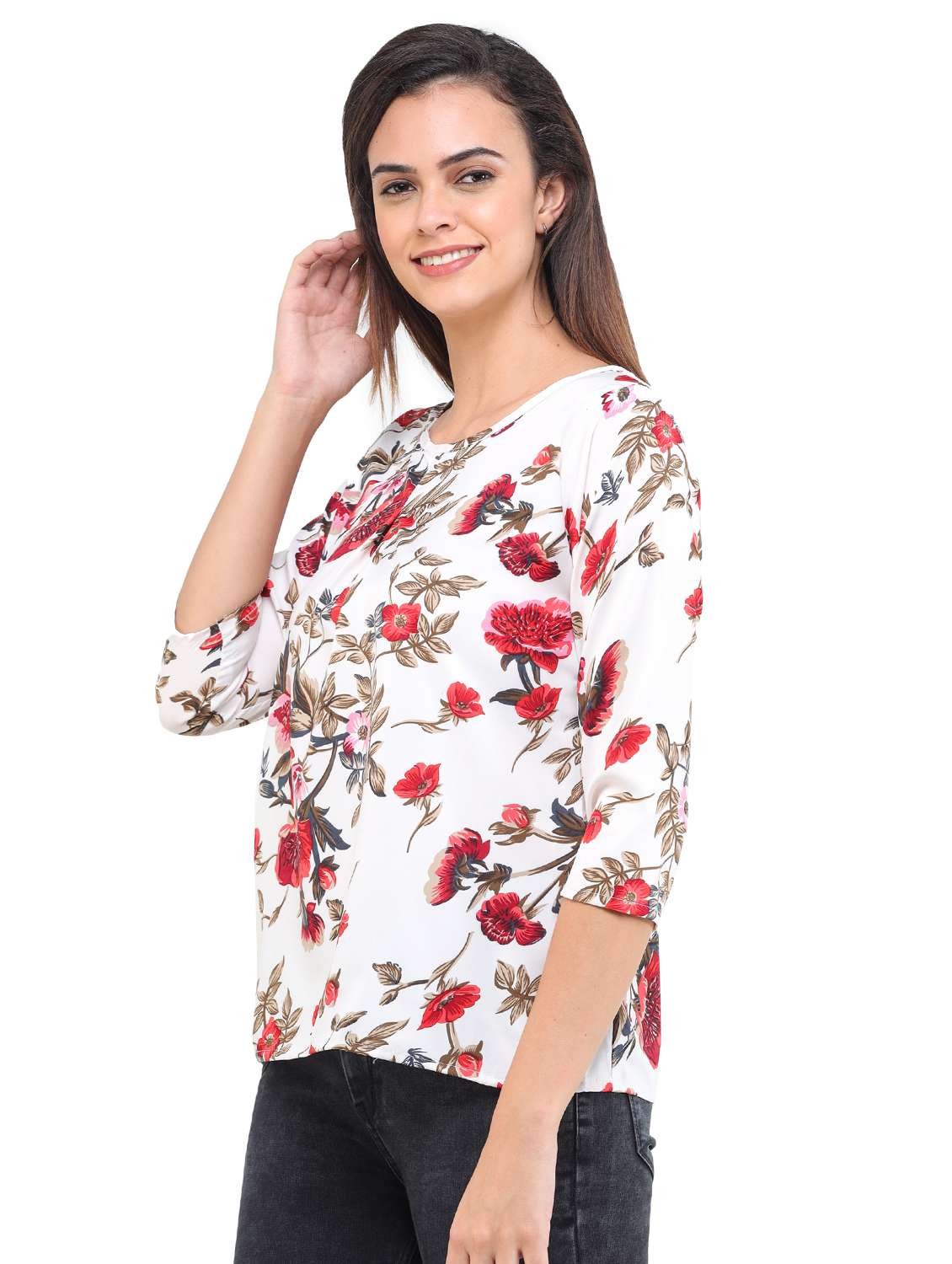 women's a line round neck top - 17784894 -  Standard Image - 1