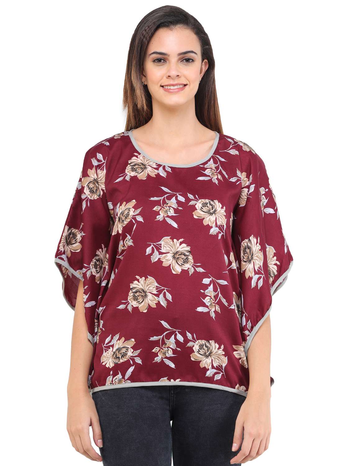 women's straight round neck top