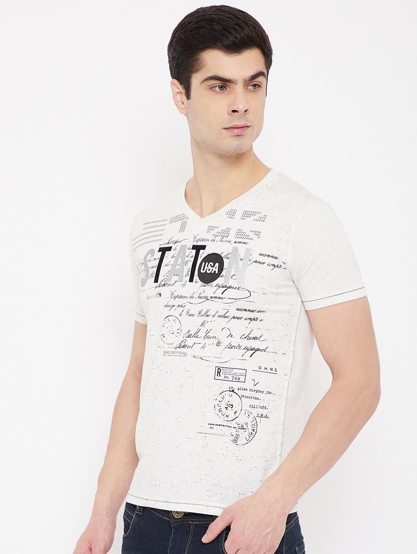 cream printed t-shirt - 17784938 - Standard Image - 1