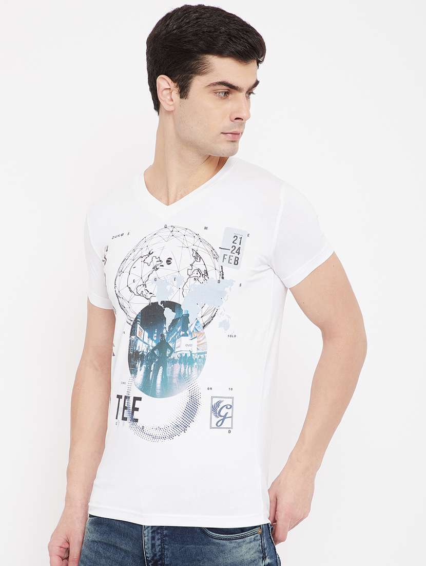 white printed t-shirt - 17784940 - Standard Image - 1