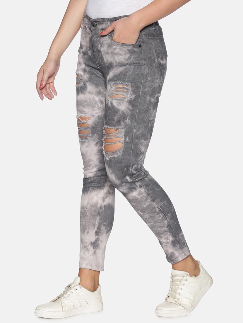 women's distress slim fit jeans - 17785089 - Standard Image - 1