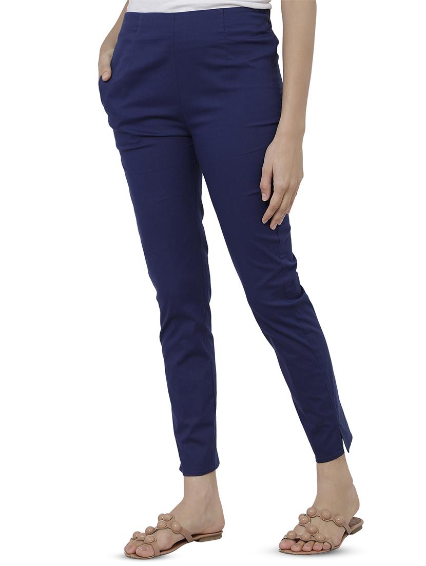 blue cotton tapered pant - 17785152 - Standard Image - 1