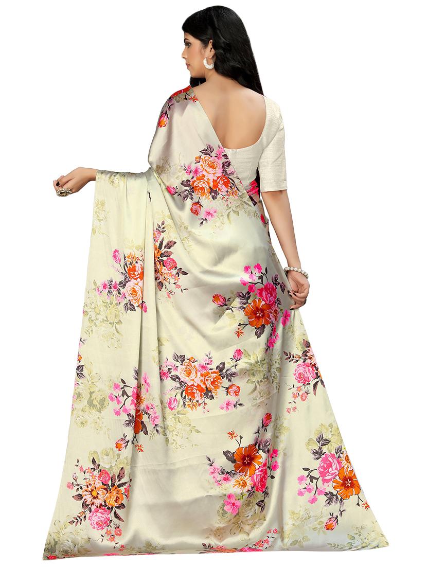 floral printed saree with blouse - 17785194 - Standard Image - 1